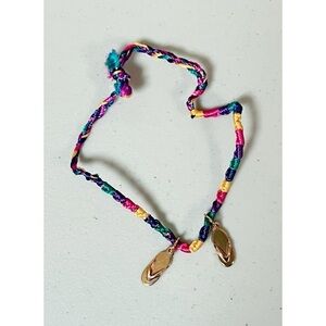 Pink Blue Flip-Flops Shoe Shoes Charm Braided Anklet Ankle Bracelet Jewelry 🌴✨